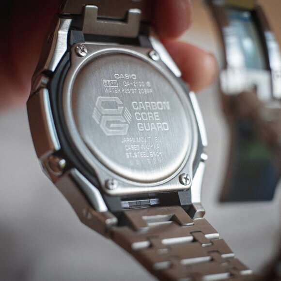 (Brand New) Casio G-Shock GA2100 Full Mod Stainless Steel with Green Waffle Face - Picture 14 of 17